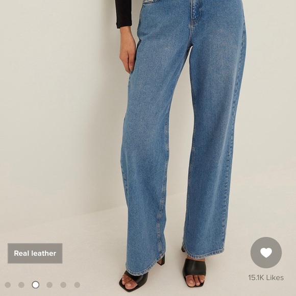 NA-KD Flared Heel Leather Mules - Picture 4 of 9